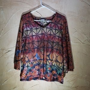 Christopher & Banks Colorful Top Blouse XL